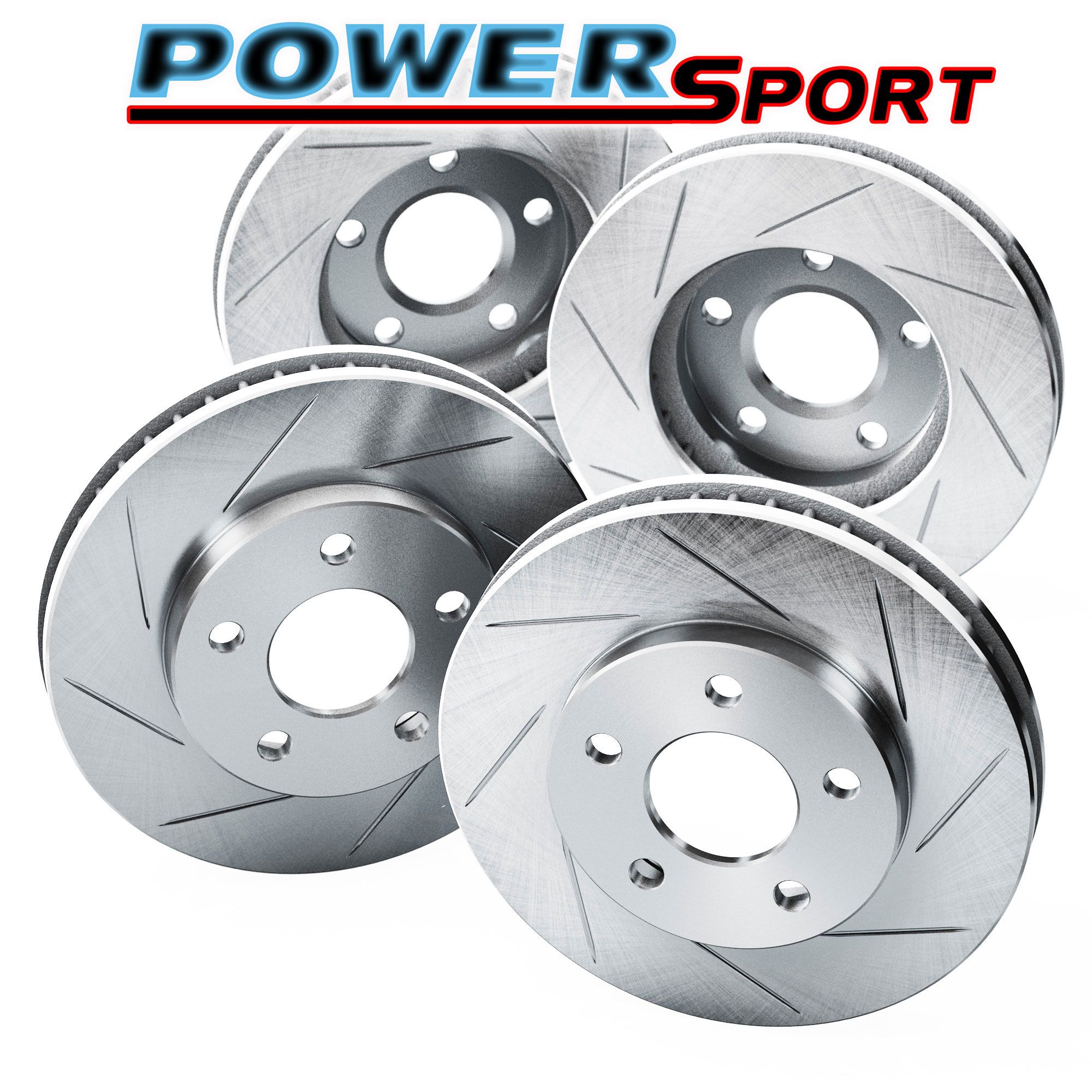 [2 Front + 2 Rear] POWERSPORT *SLOTTED ONLY* DISC BRAKE ROTORS BM02936